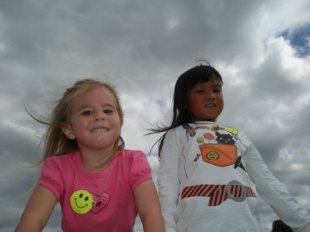 Kasen and Sarah in the clouds